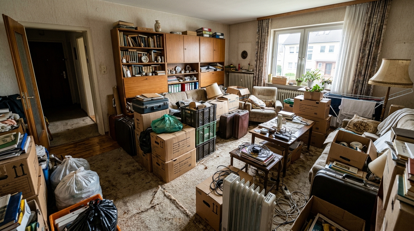 Vorher: Wohnungsentrümpelung — besenrein
